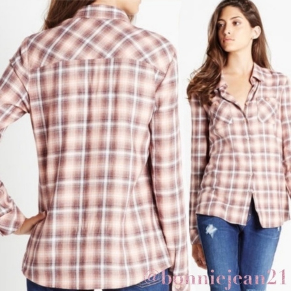 Bcbgeneration Plaid Button Down Small - image 1